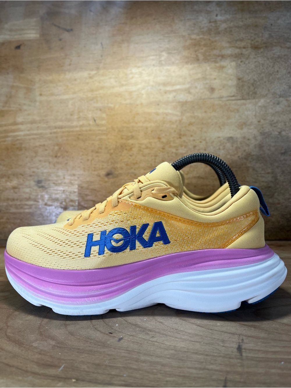 Hoka One One Bondi 8 Womens Size 7.5 Running Shoes Sneakers Impala Cyclamen - Picture 4 of 12